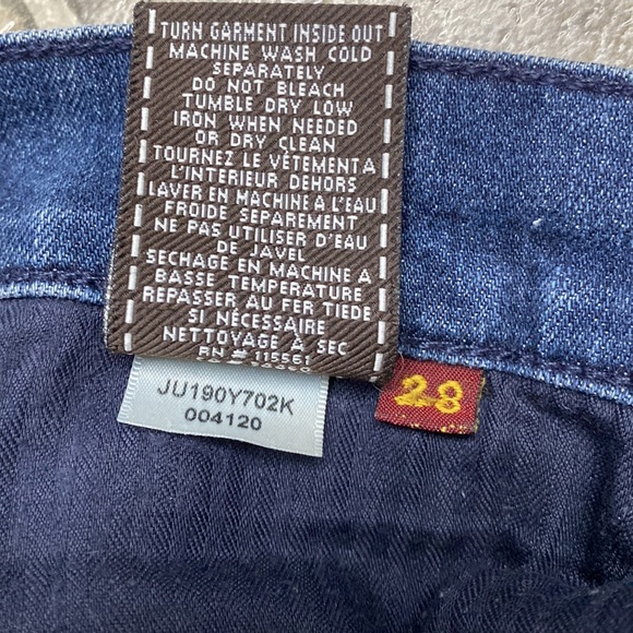 7 For All Mankind Straight Leg Jeans Low Rise, Medium Blue Wash - Picture 7 of 11